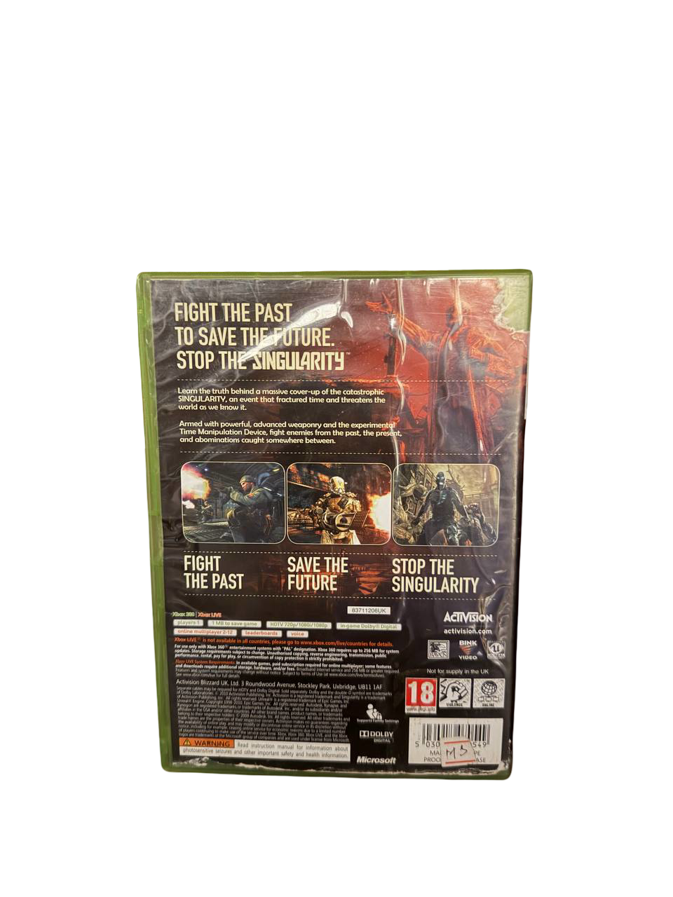 Singularity Xbox 360 - Back Cover