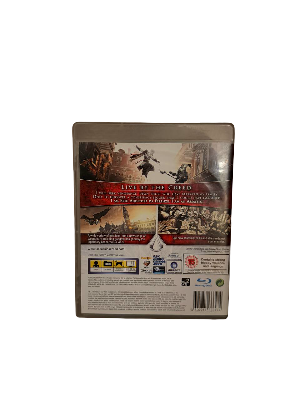Assassin's Creed II PS3 - Back Cover