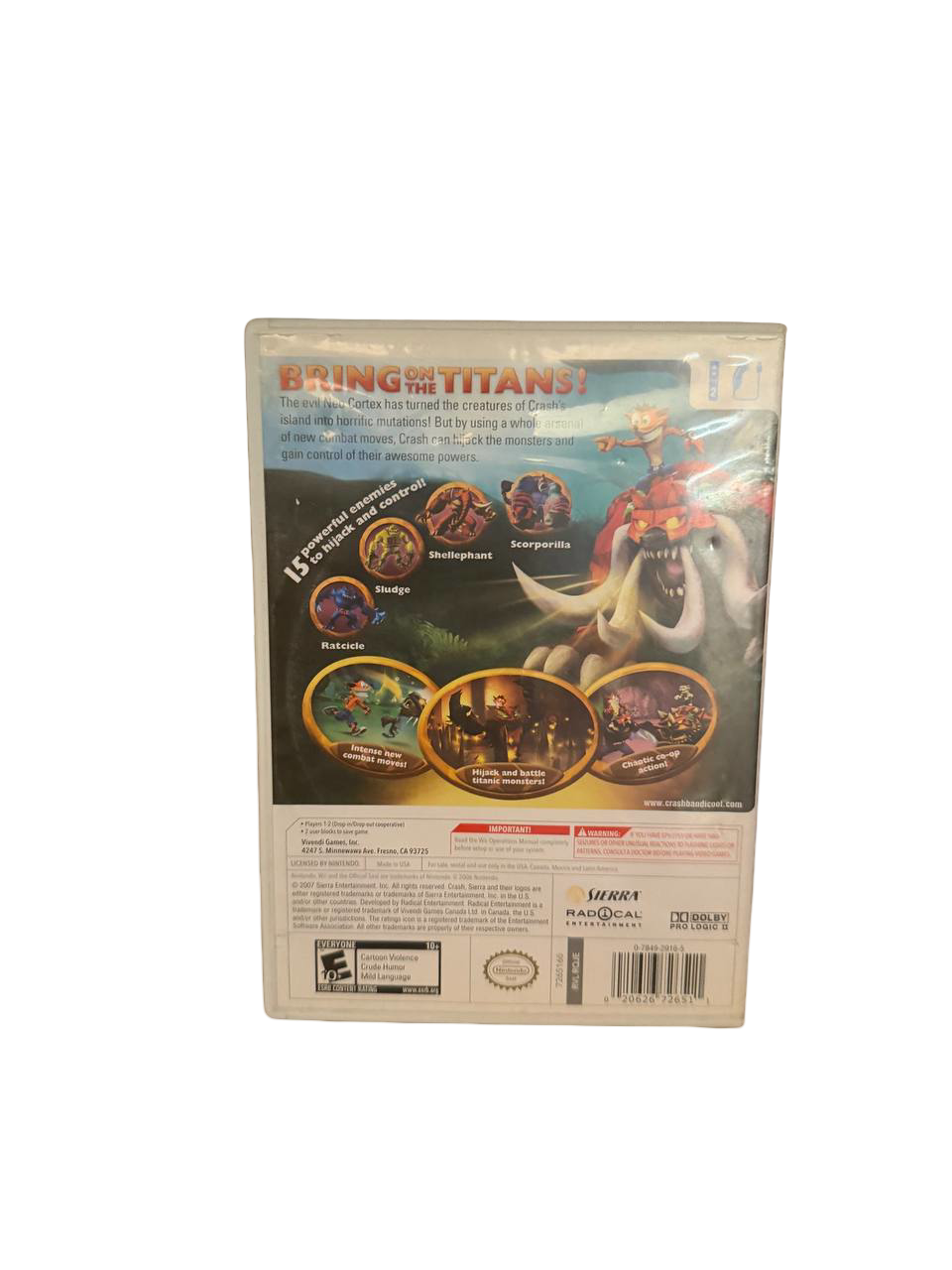 Crash of the Titans Wii - Back Cover