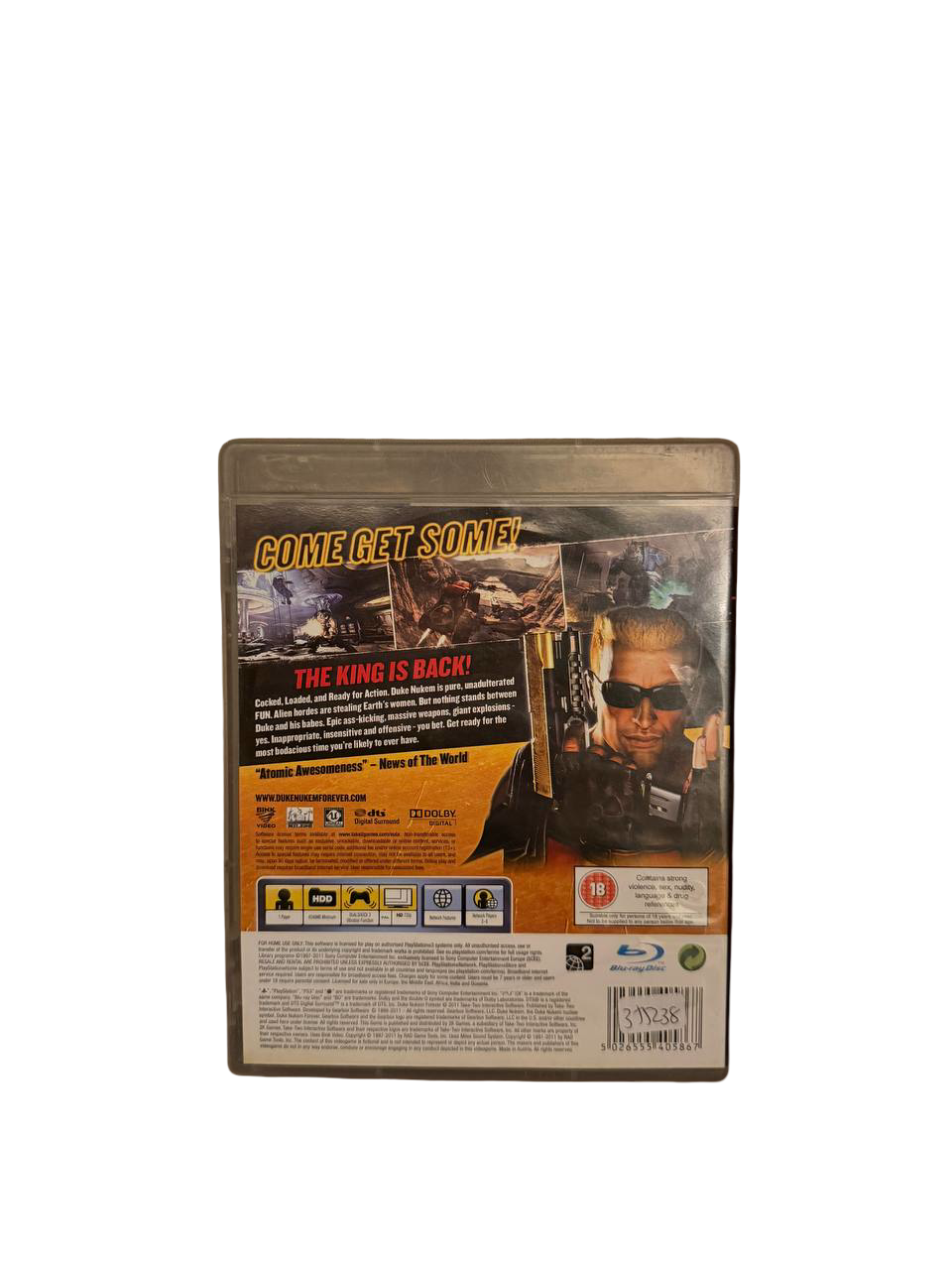 Duke Nukem Forever PS3 - Back Cover