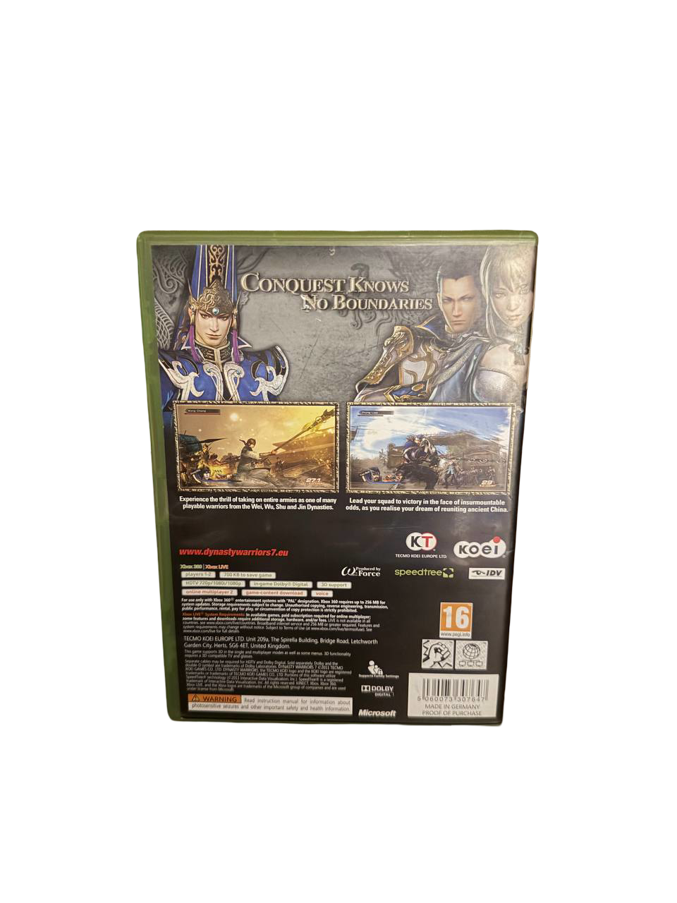 Dynasty Warriors 7 Xbox 360 - Back Cover