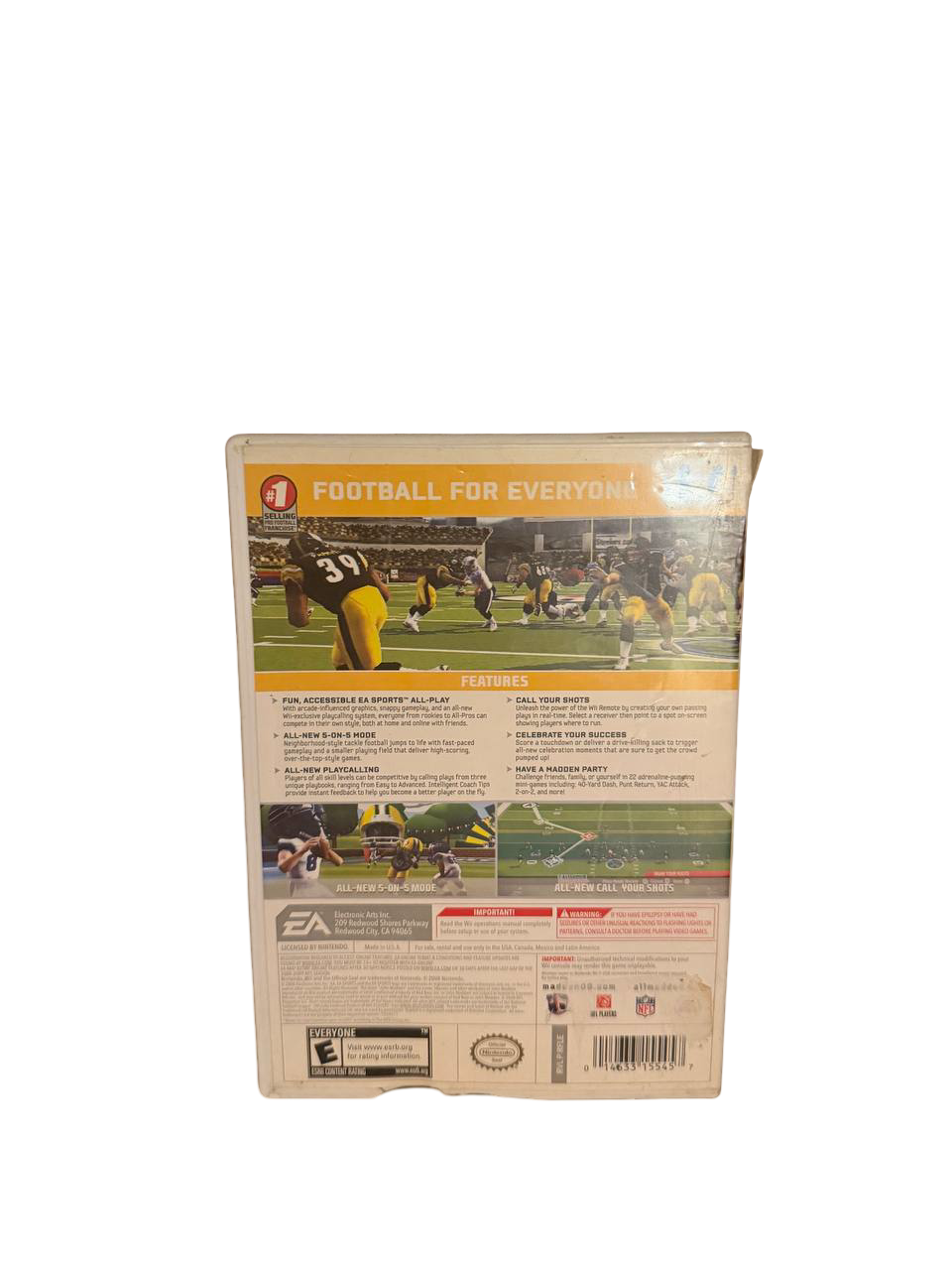 Madden NFL 09 All-Play Wii - Back Cover