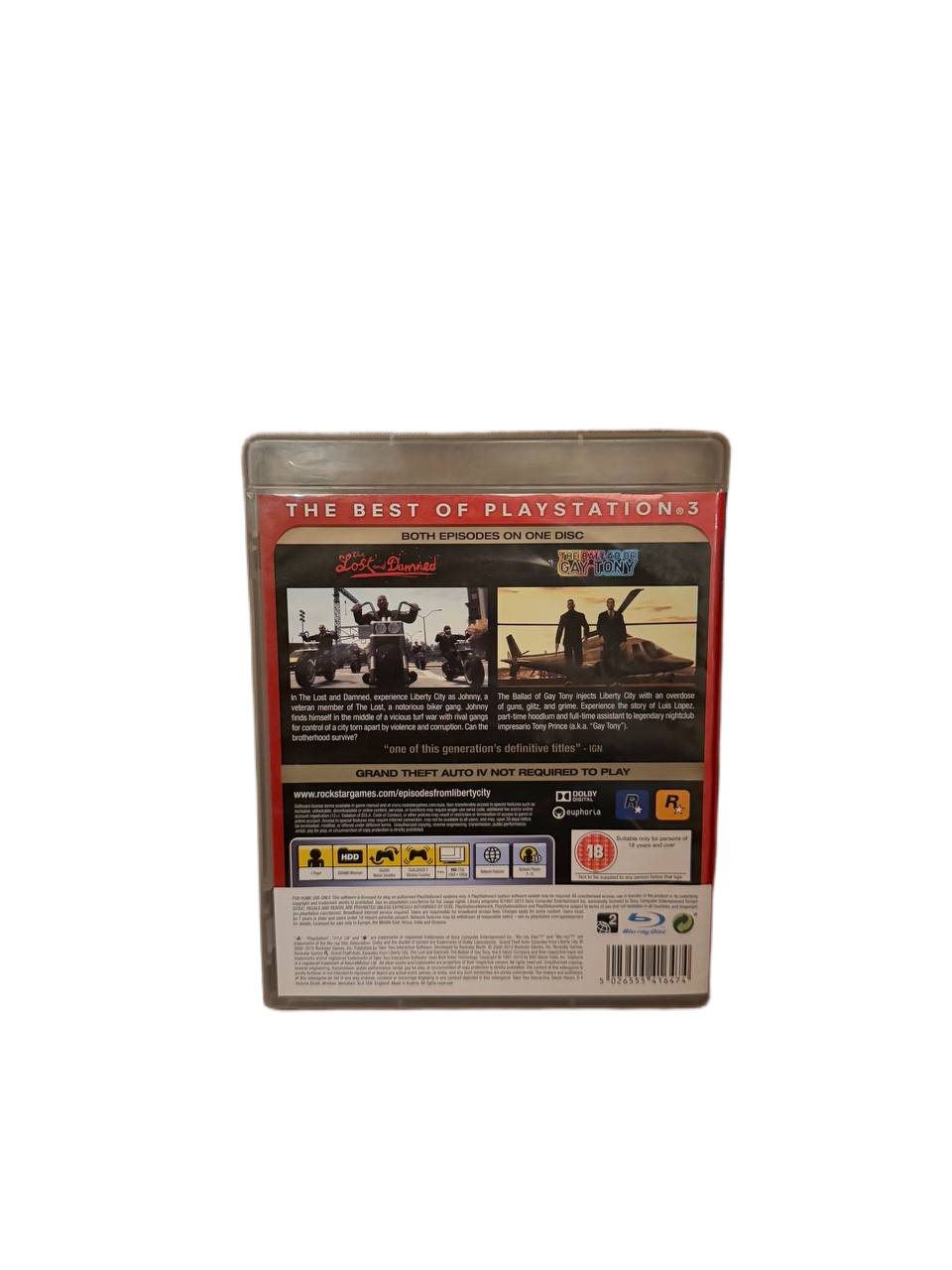 GTA Episodes from Liberty City PS3 Essentials - Back Cover