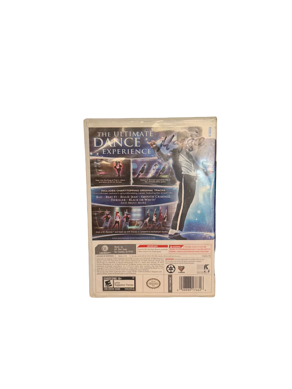 Michael Jackson The Experience Wii - Back Cover