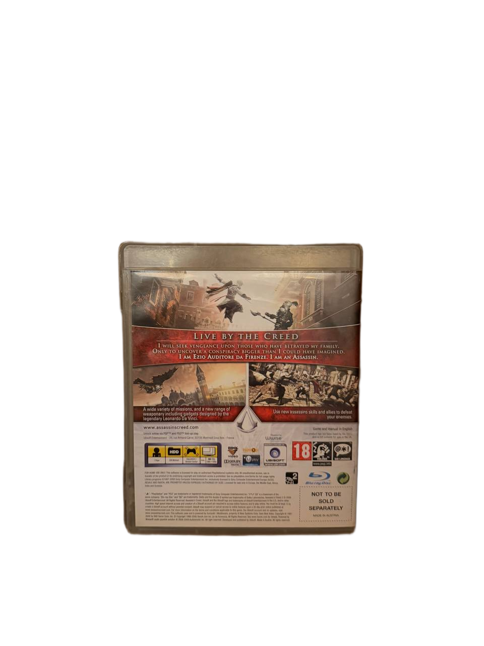 Assassin's Creed II PS3 - Back Cover