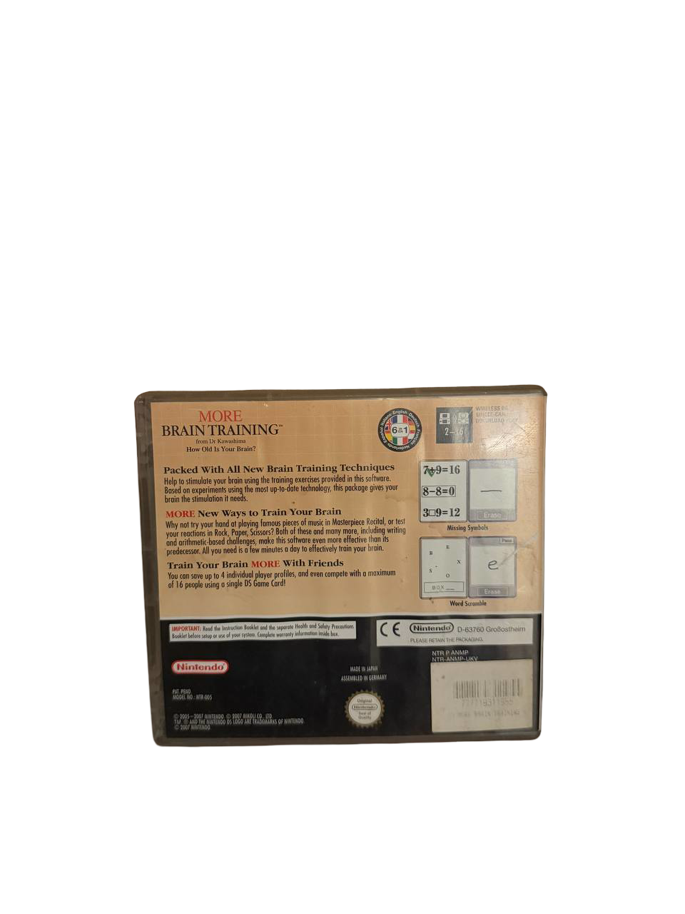 More Brain Training DS - Back Cover