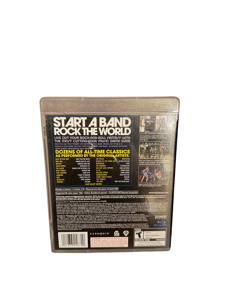 Rock Band PS3 - Back Cover