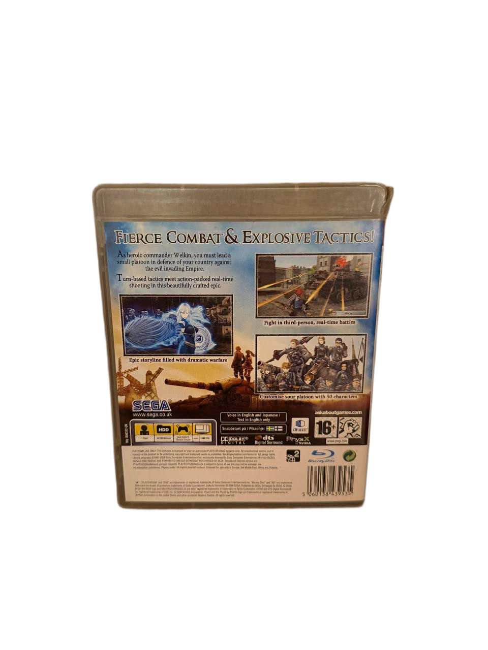 Valkyria Chronicles PS3 Sega - Back Cover
