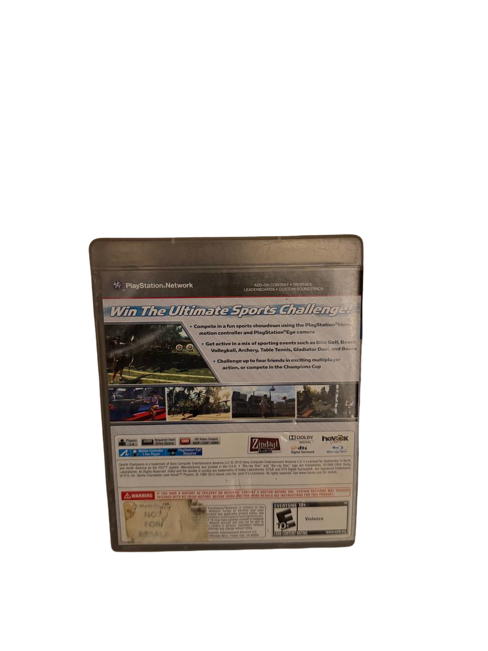 Sports Champions PS3 NTSC-U - Back Cover