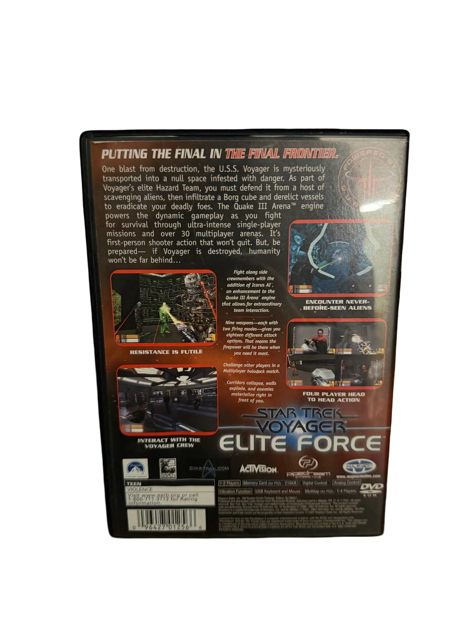 Star Trek Voyager Elite Force PS2 - Back Cover