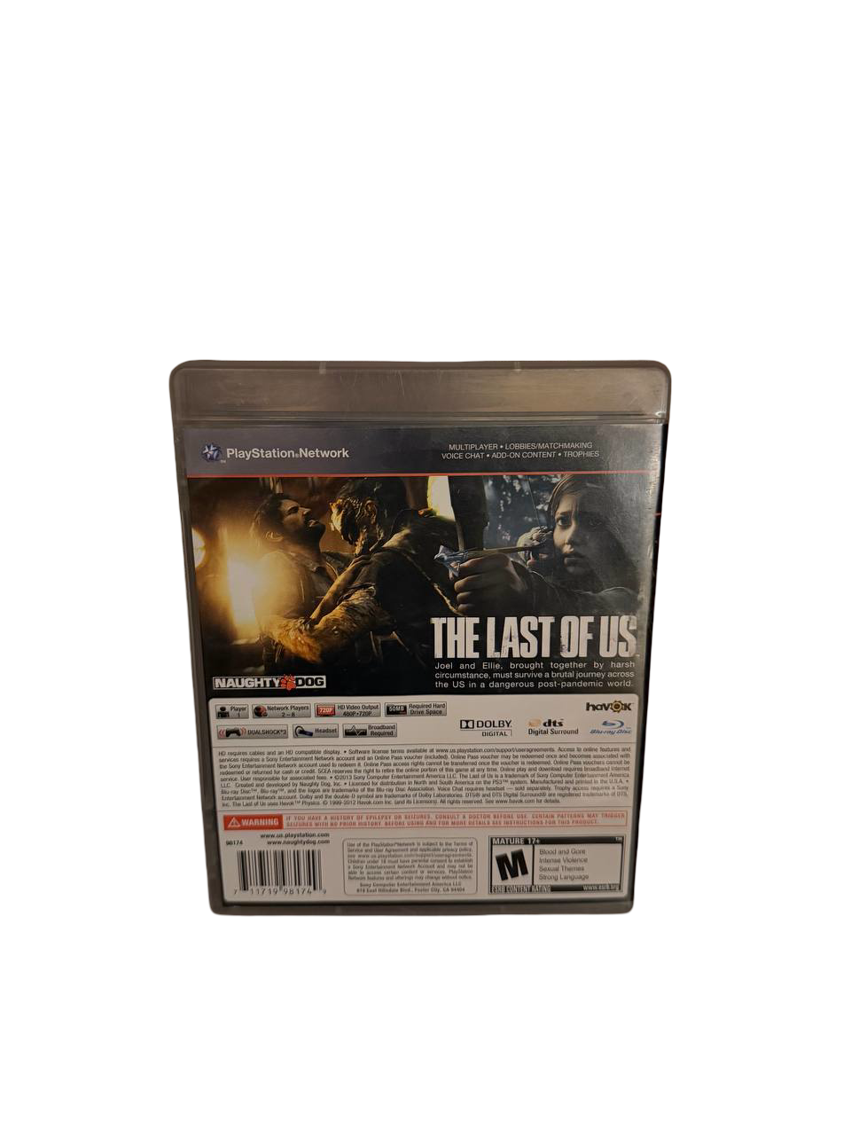The Last of Us PS3 Naughty Dog - Back Cover
