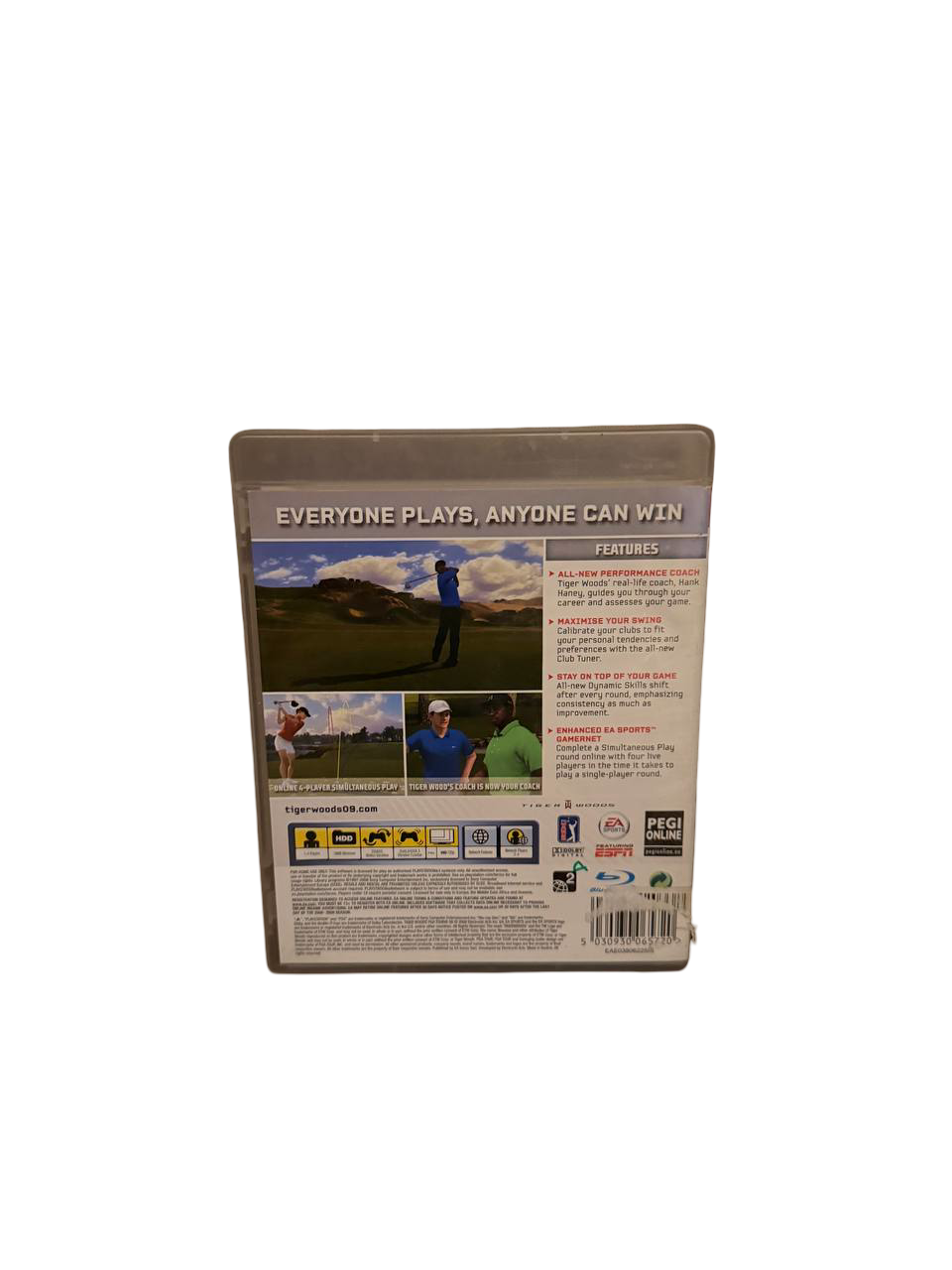 Tiger Woods PGA Tour 09 PS3 - Back Cover