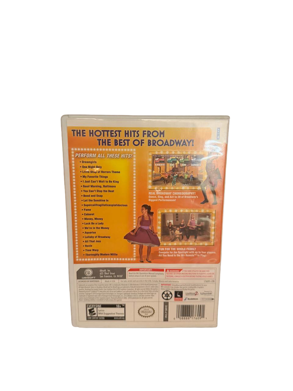 Dance on Broadway Wii - Back Cover