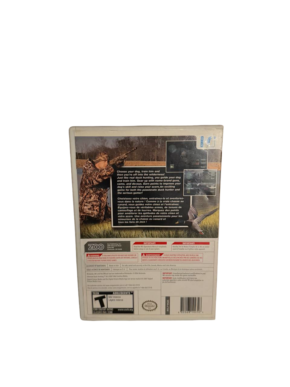 Ultimate Duck Hunting Wii - Back Cover