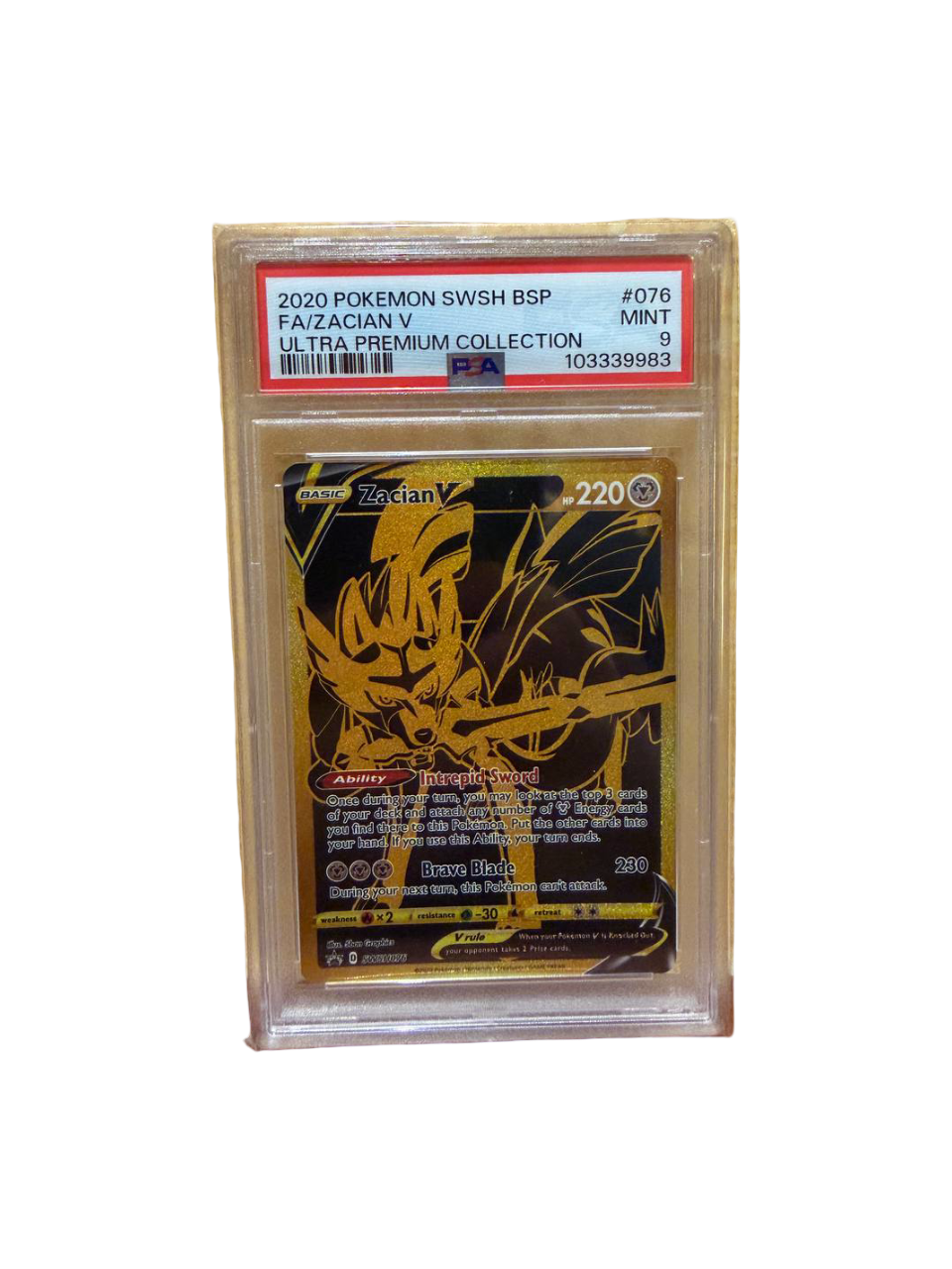 2020 Zacian V UPC SWSH Promo PSA 9