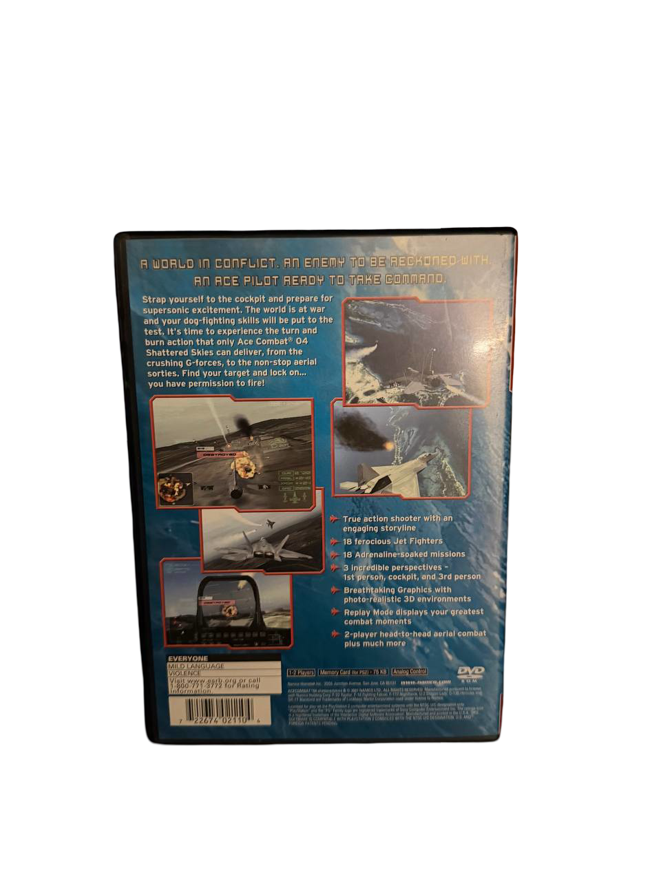 Ace Combat 04 Shattered Skies PS2 - Back Cover
