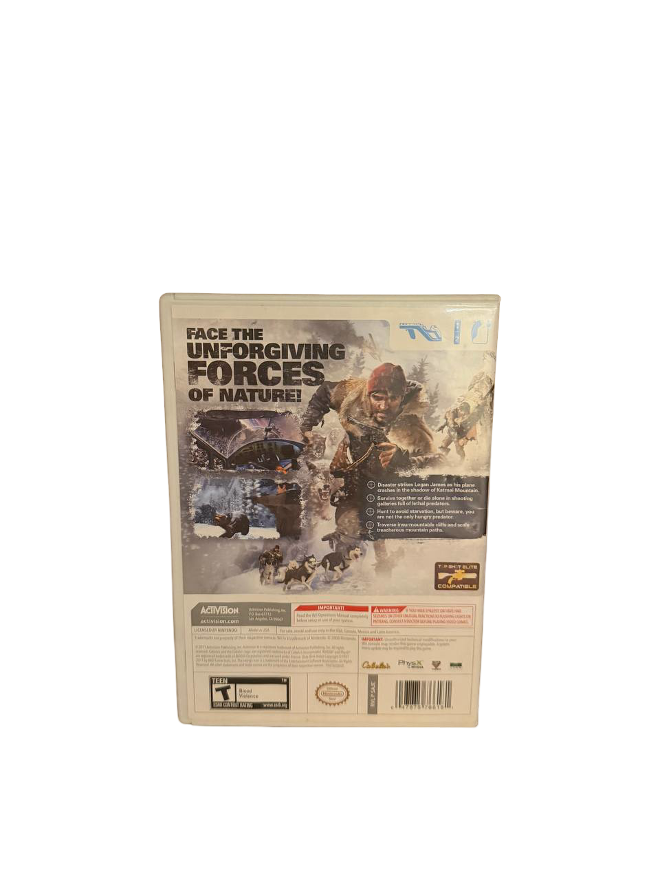 Cabela's Survival Shadows of Katmai Wii - Back Cover