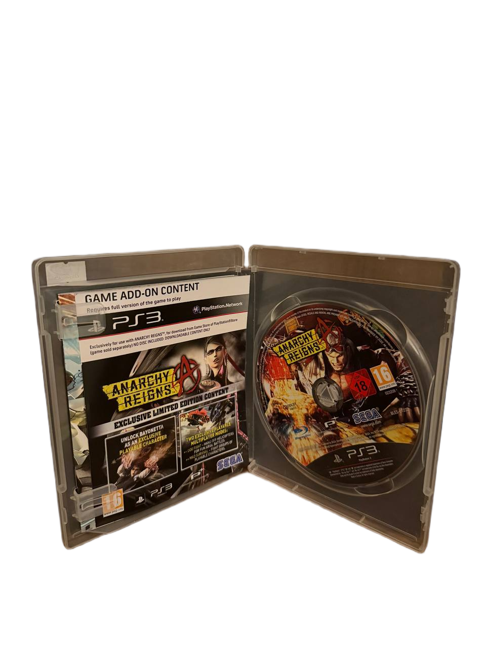 Anarchy Reigns Limited Edition PS3 Sega - Disc and DLC Flyer