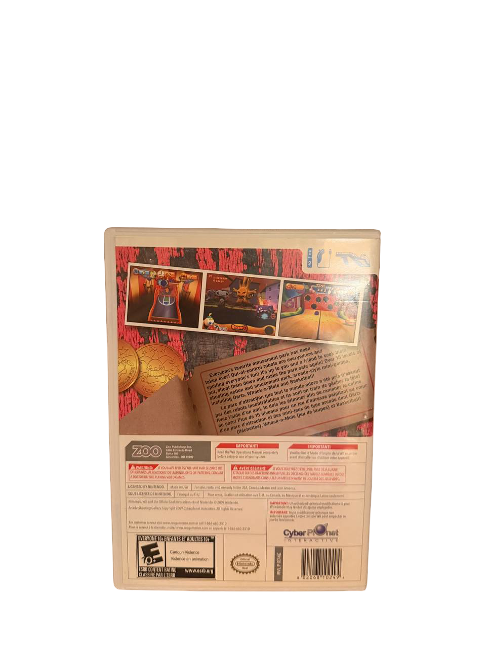 Arcade Shooting Gallery Wii - Back Cover