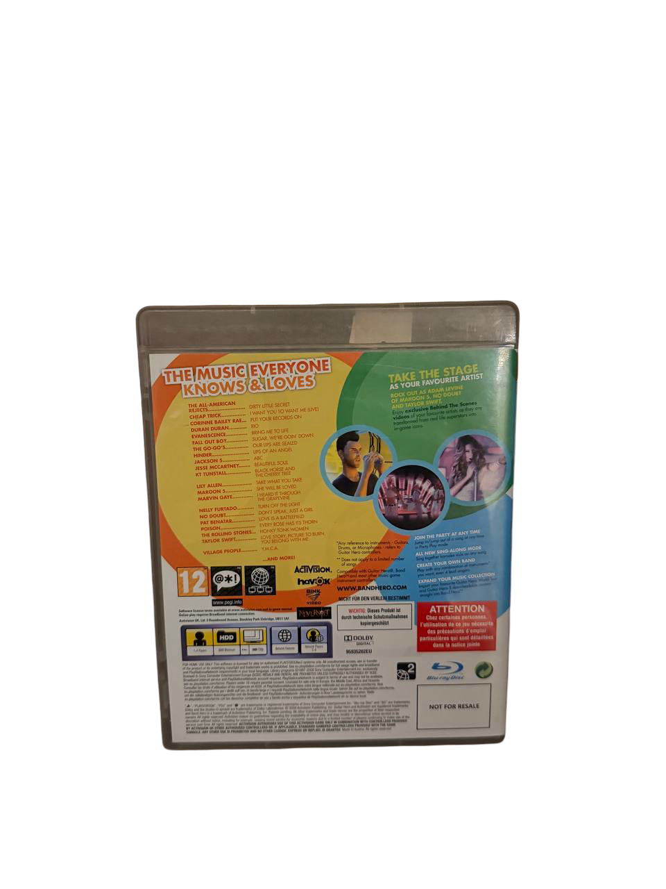 Band Hero Activision PS3 - Back Cover (EAN 83630206eu)