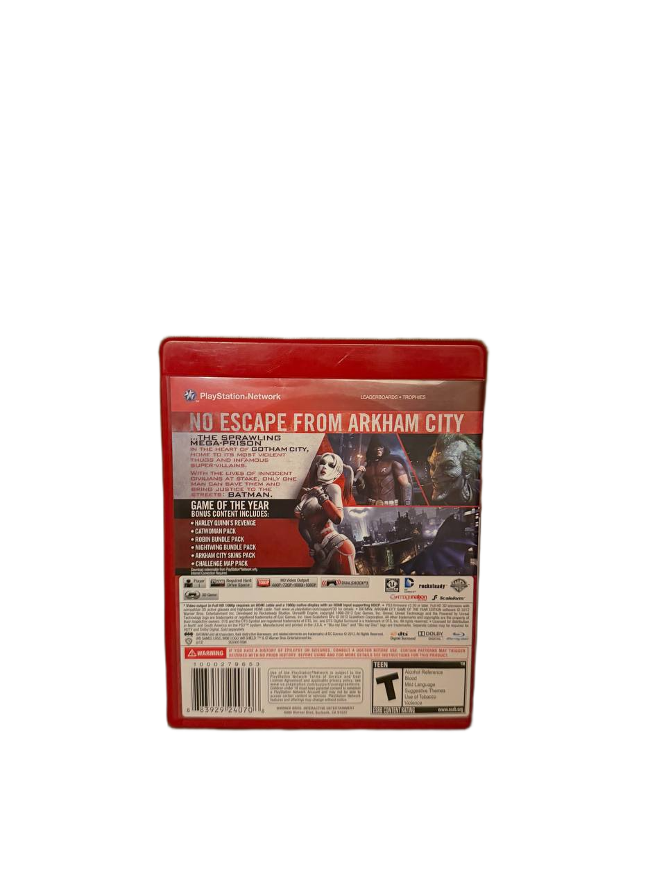 Batman Arkham City GOTY PS3 - Back Cover