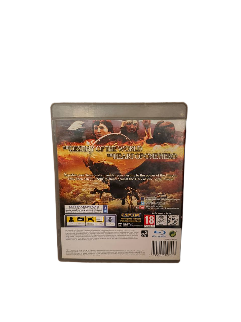 Dragon's Dogma PS3 Capcom - Back Cover