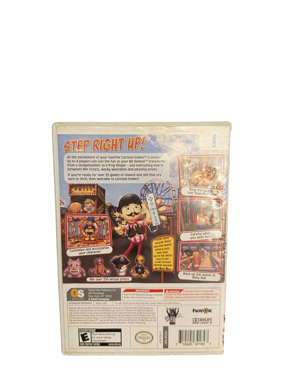 Carnival Games Wii - Back Cover