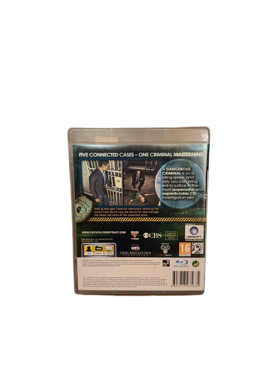 CSI Fatal Conspiracy PS3 - Back Cover