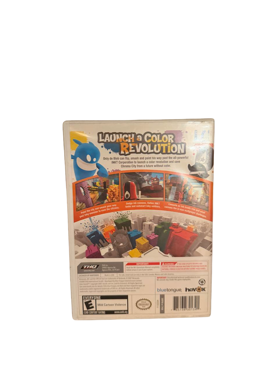 de Blob Wii - Back Cover