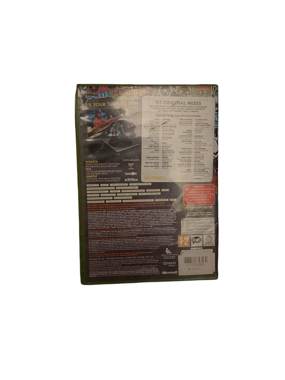 DJ Hero Xbox 360 - Back Cover