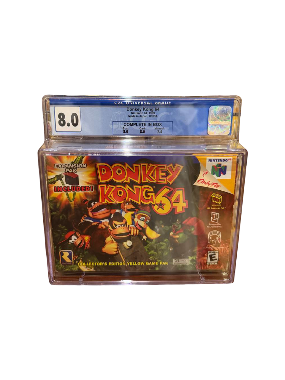 Donkey Kong 64 Collector's Edition N64 CGC 8.0 CIB
