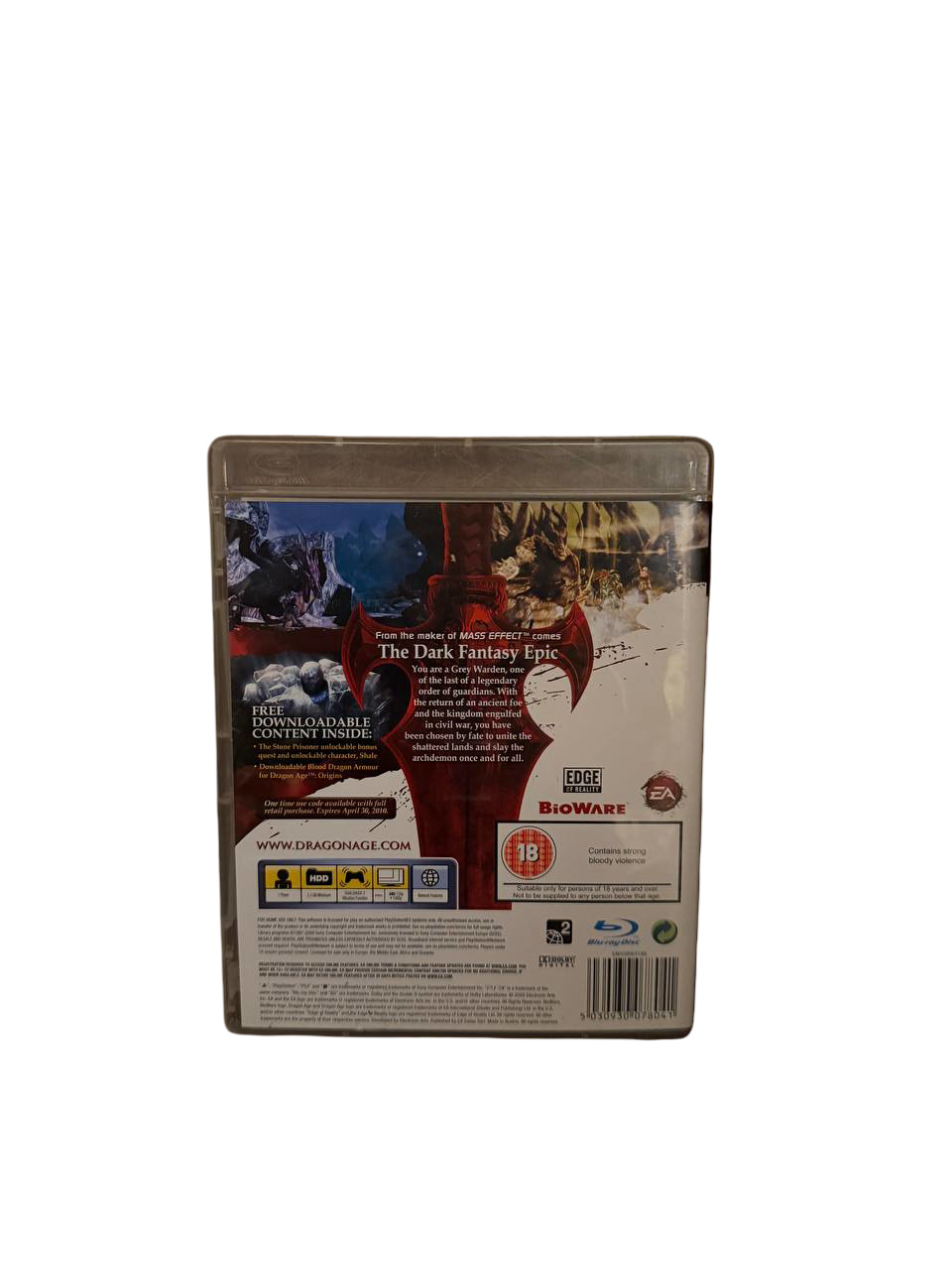 Dragon Age Origins PS3 - Back Cover