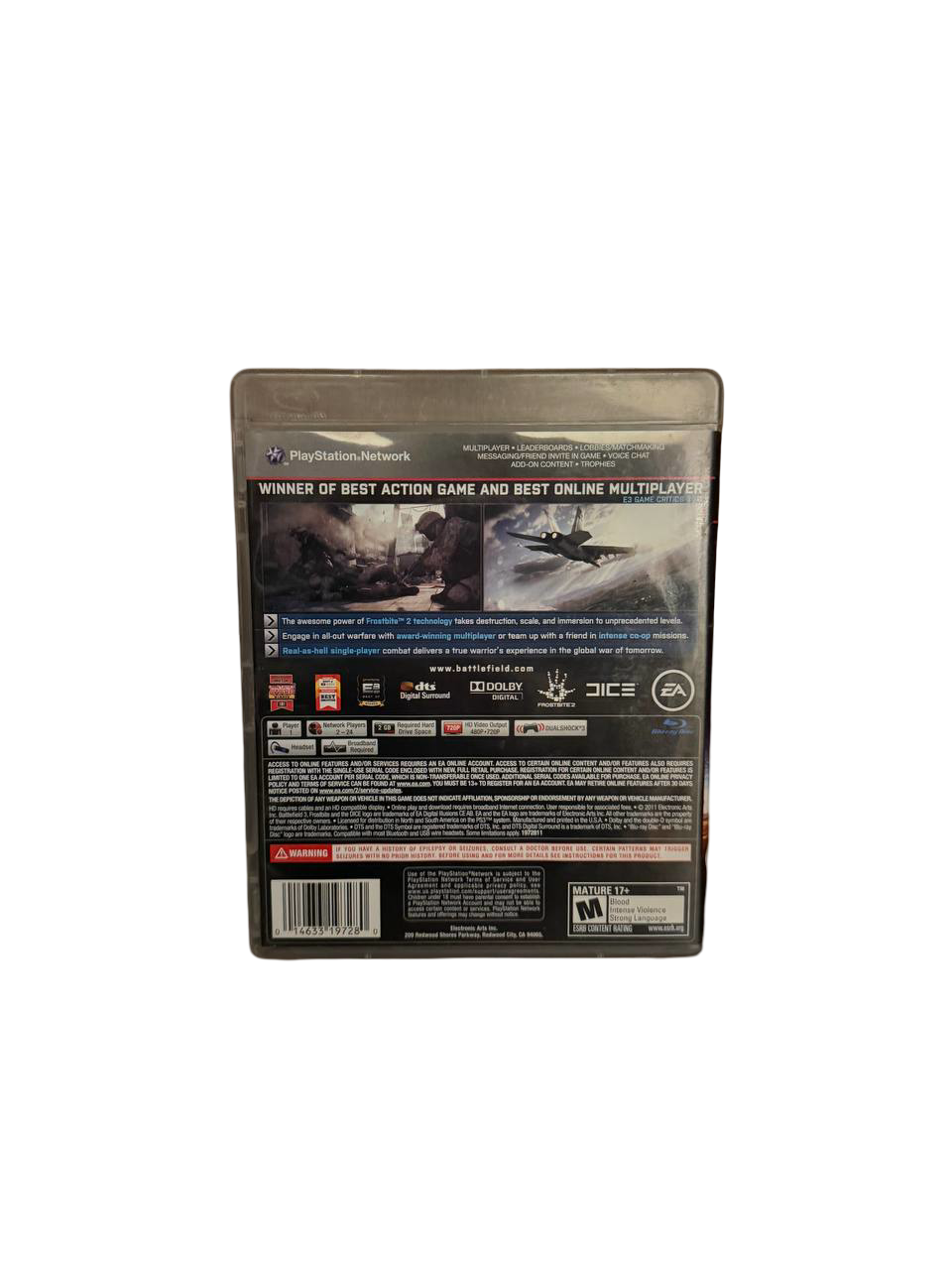 Battlefield 3 PS3 - Back Cover