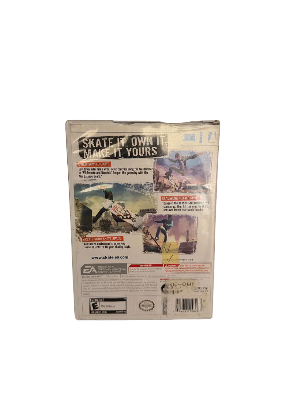 Skate It Wii - Back Cover
