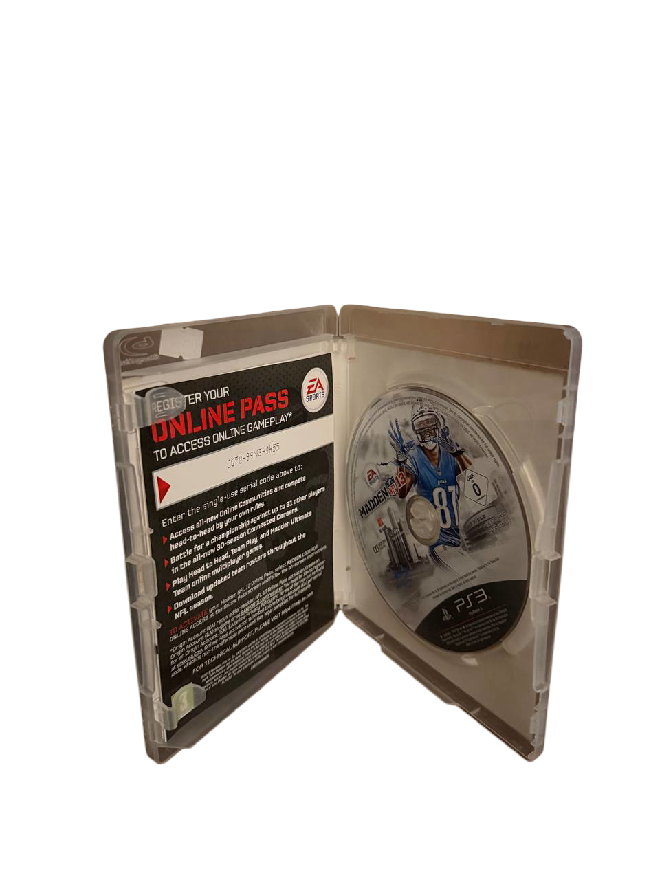 Madden NFL 13 PS3 - Disc with Online Pass