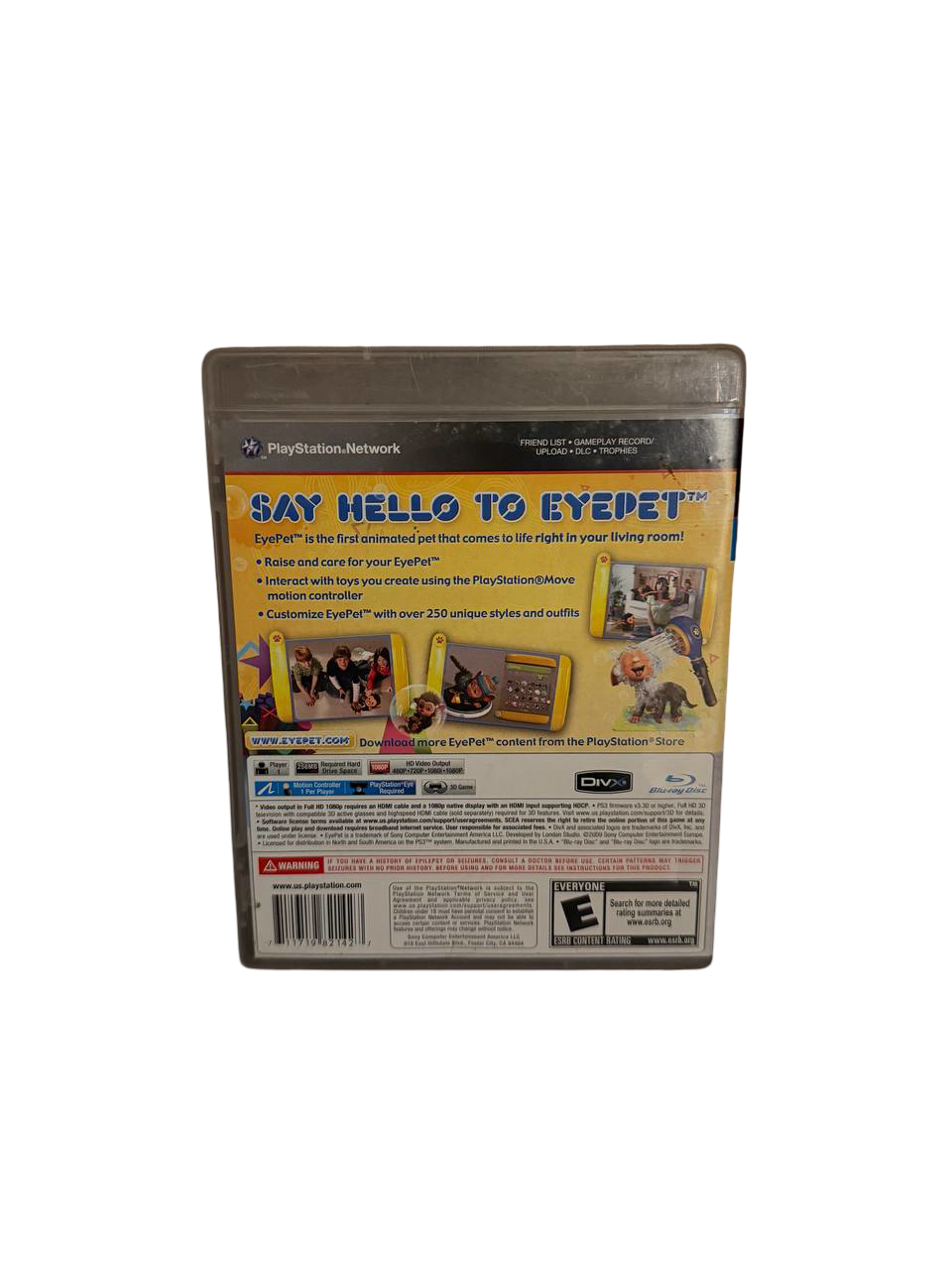 EyePet PS3 NTSC-U - Back Cover