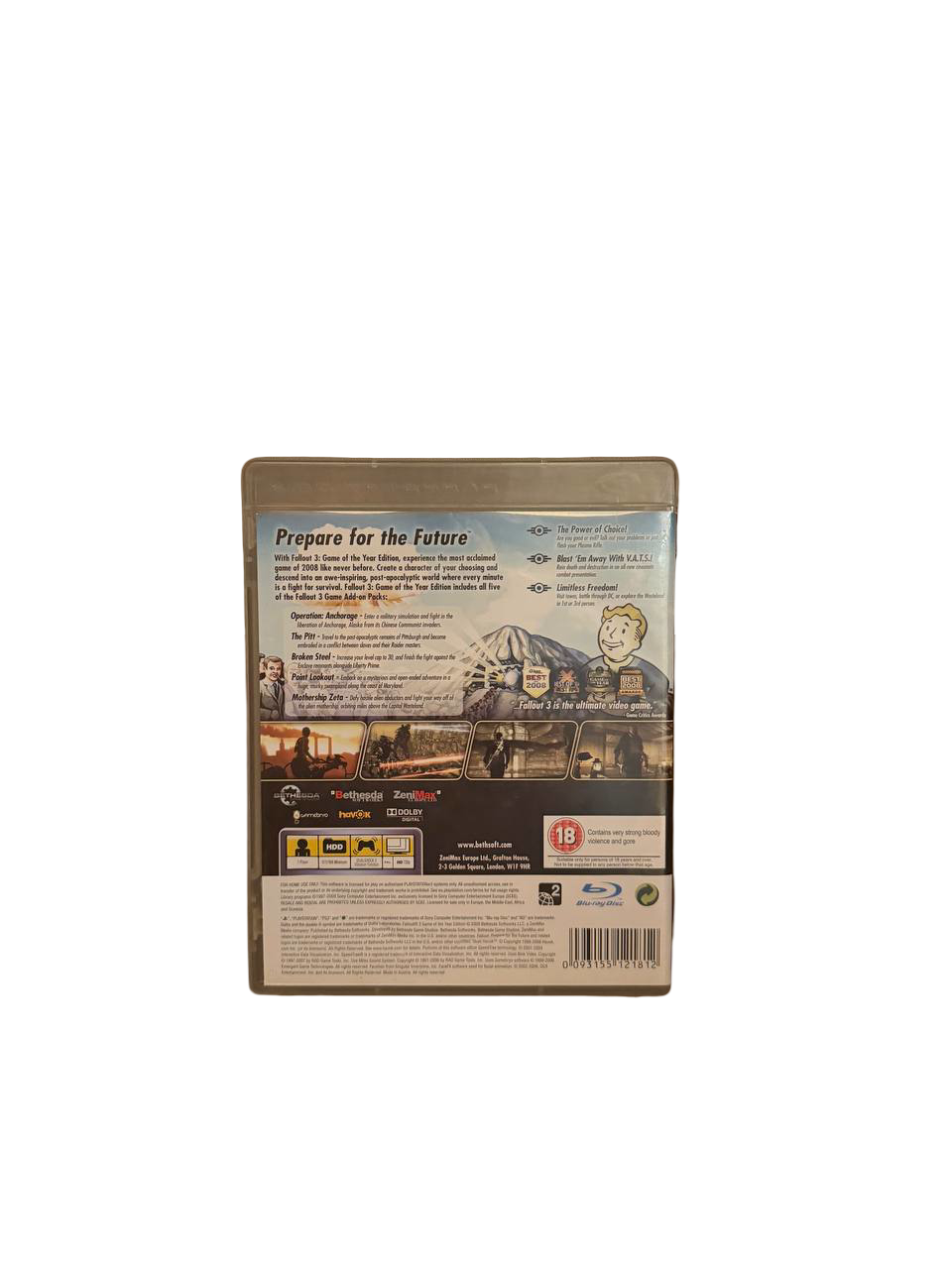Fallout 3 GOTY PS3 - Back Cover