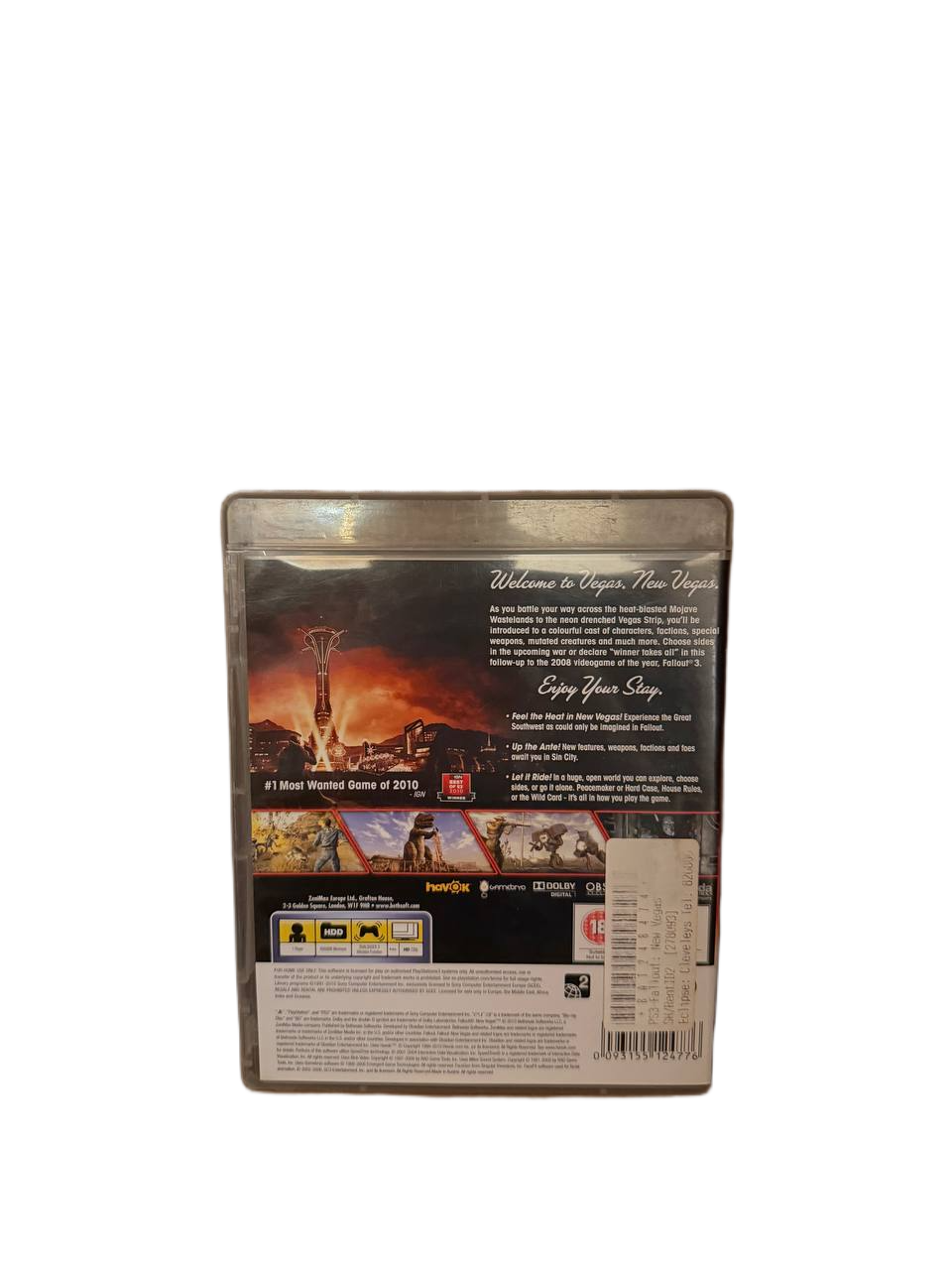 Fallout New Vegas PS3 - Back Cover