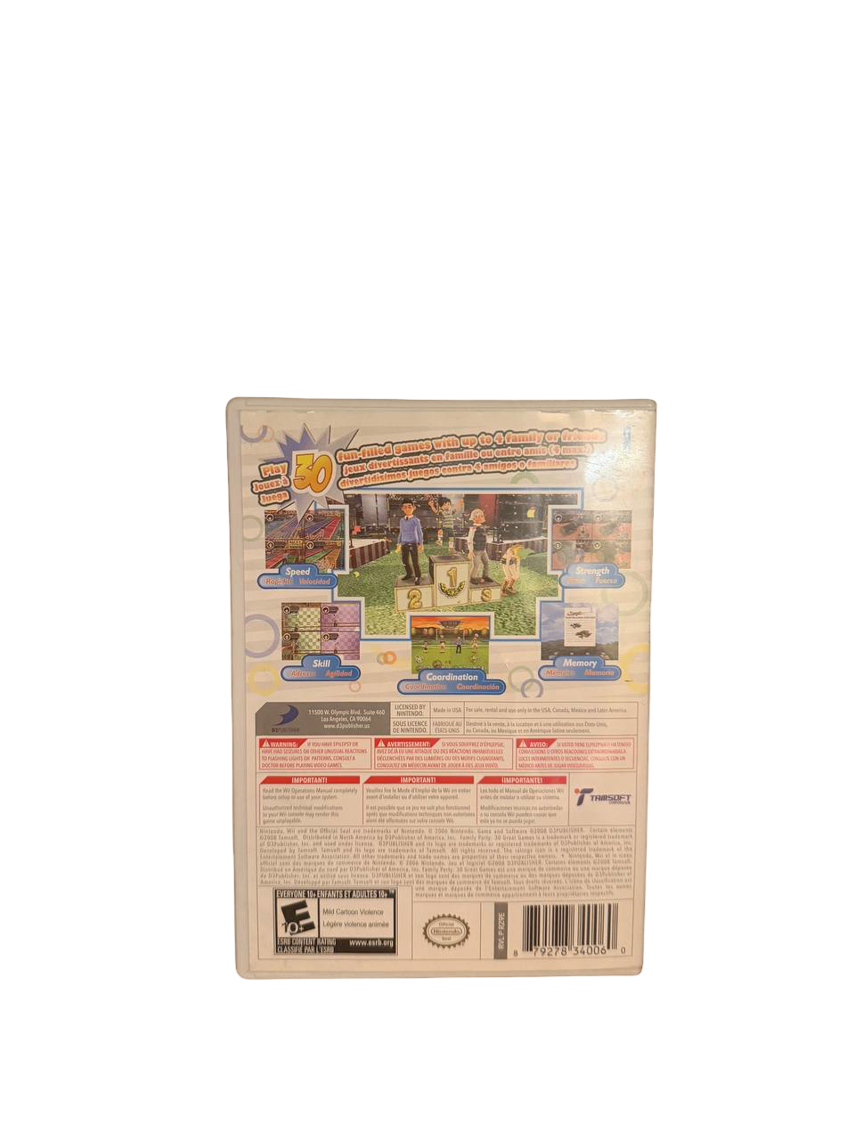 Family Party 30 Great Games Wii - Back Cover