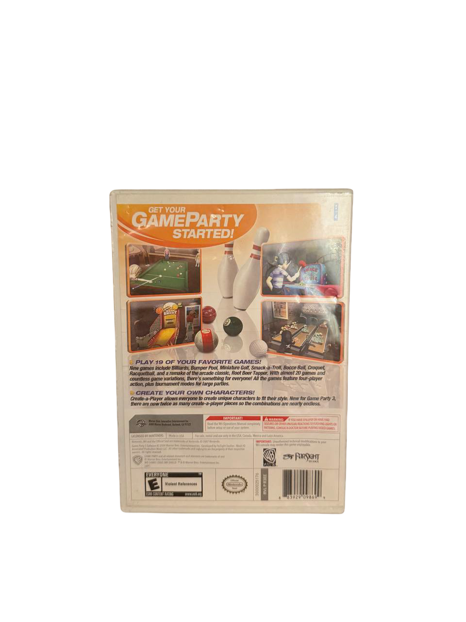 Game Party 3 Wii - Back Cover