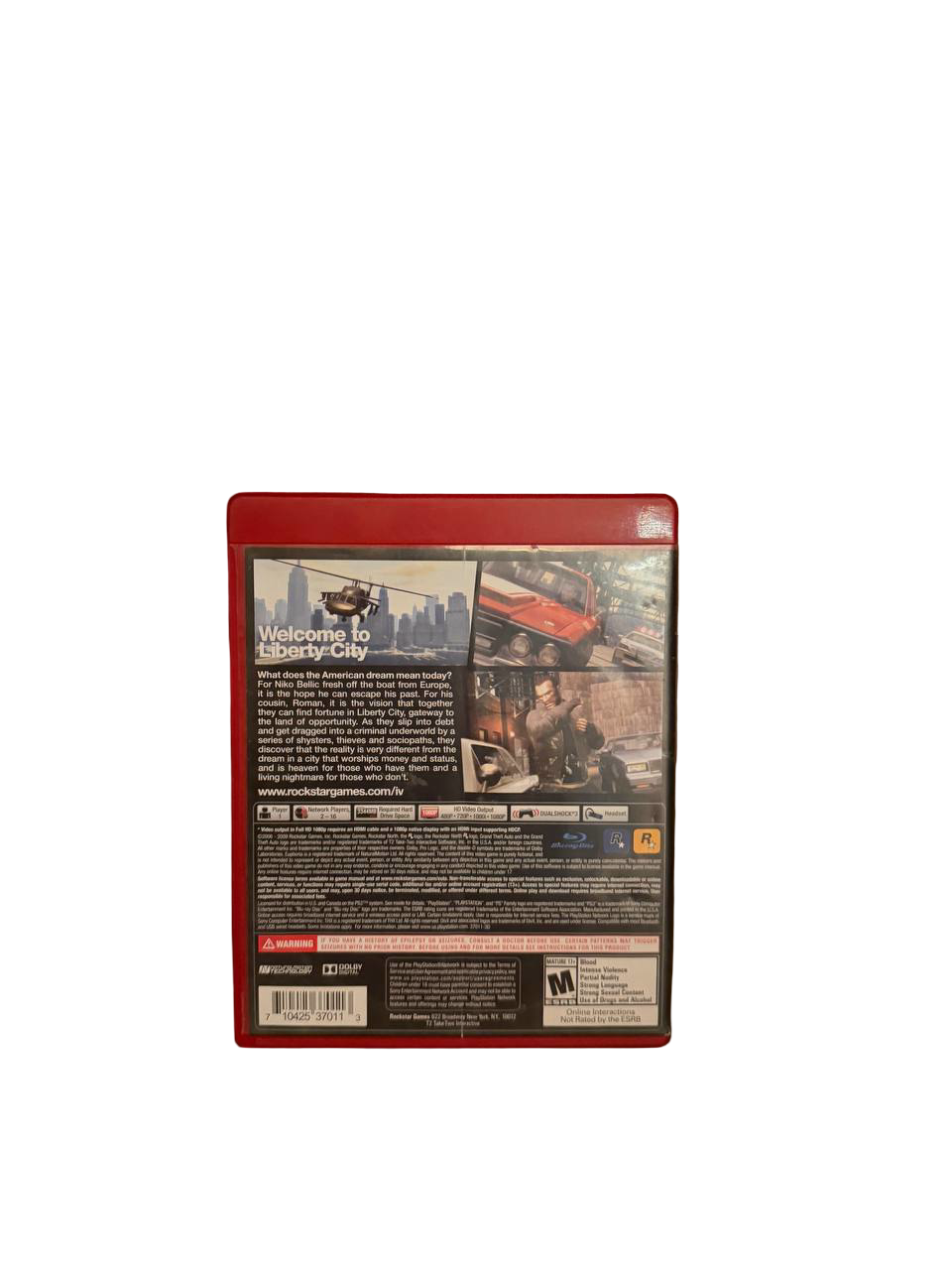 GTA IV PS3 - Back Cover