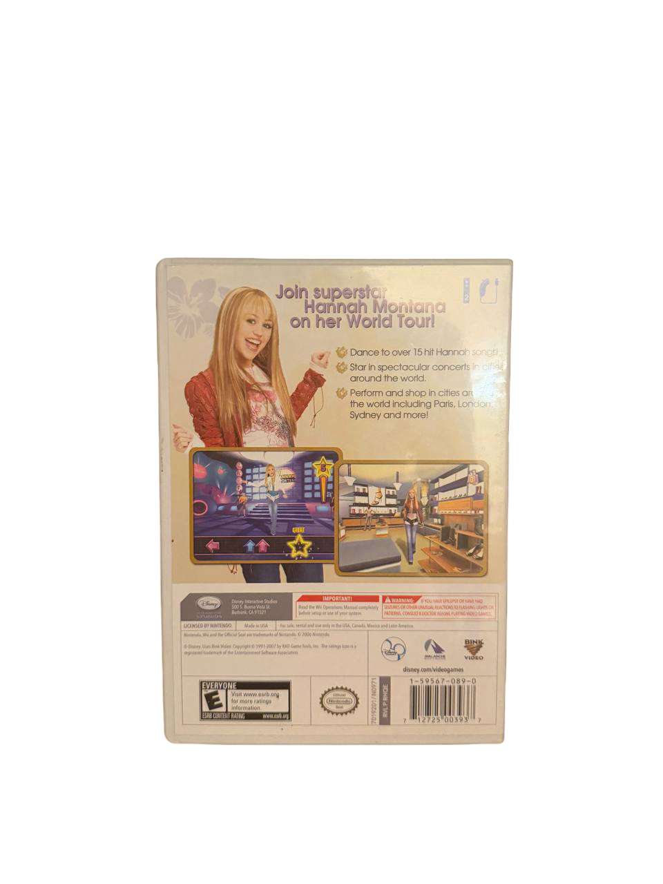 Hannah Montana Spotlight World Tour Wii - Back Cover