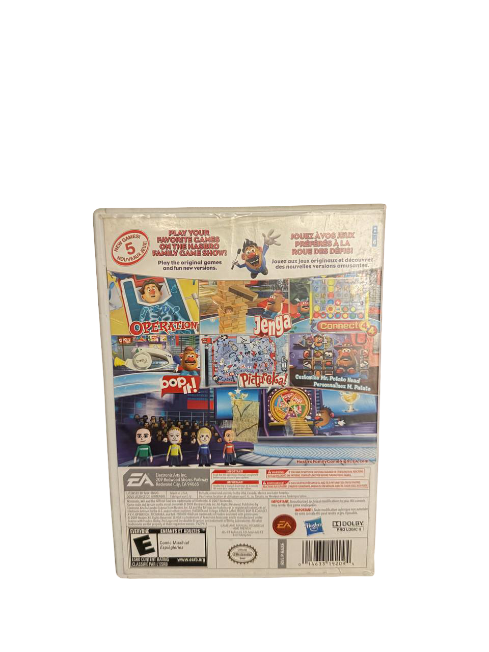 Hasbro Family Game Night 2 Wii - Back Cover