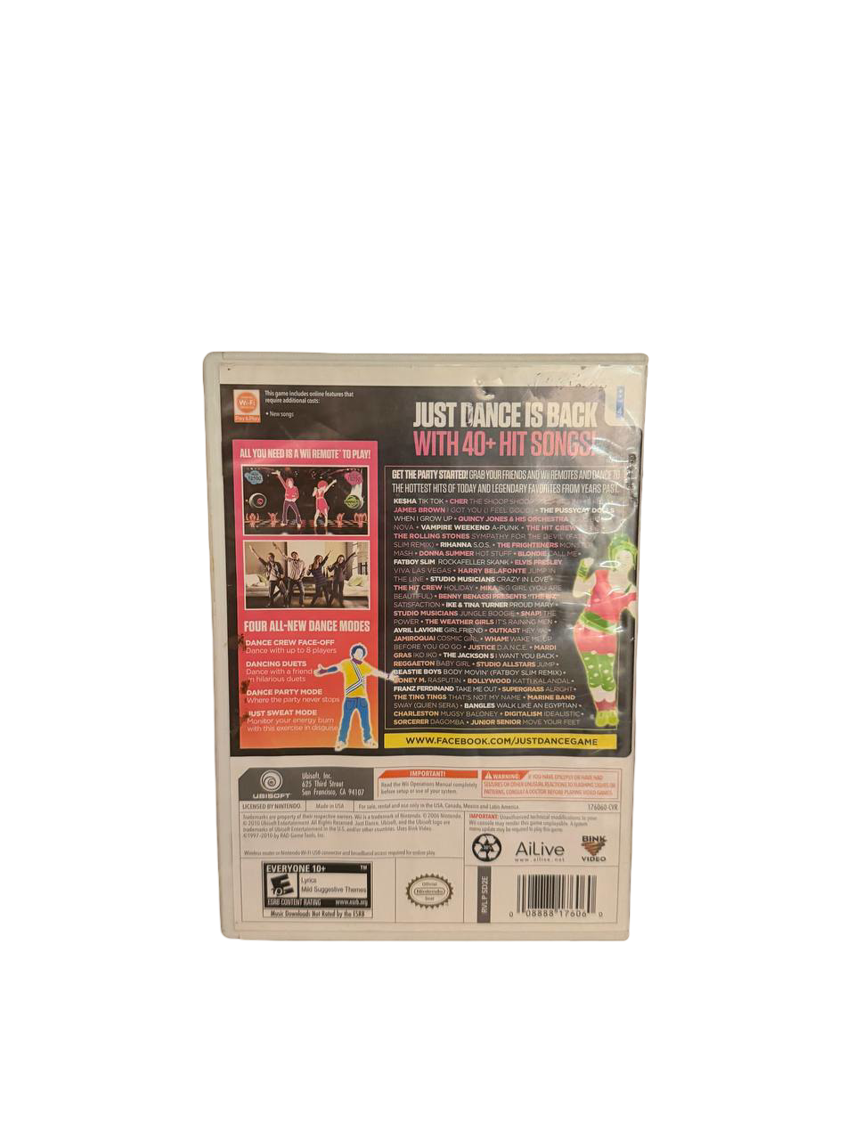 Just Dance 2 Wii - Back Cover
