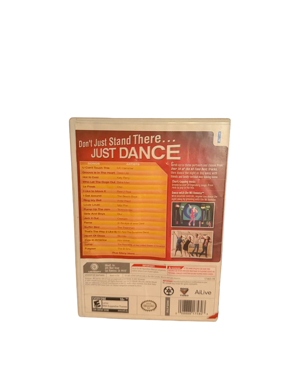 Just Dance Wii - Back Cover