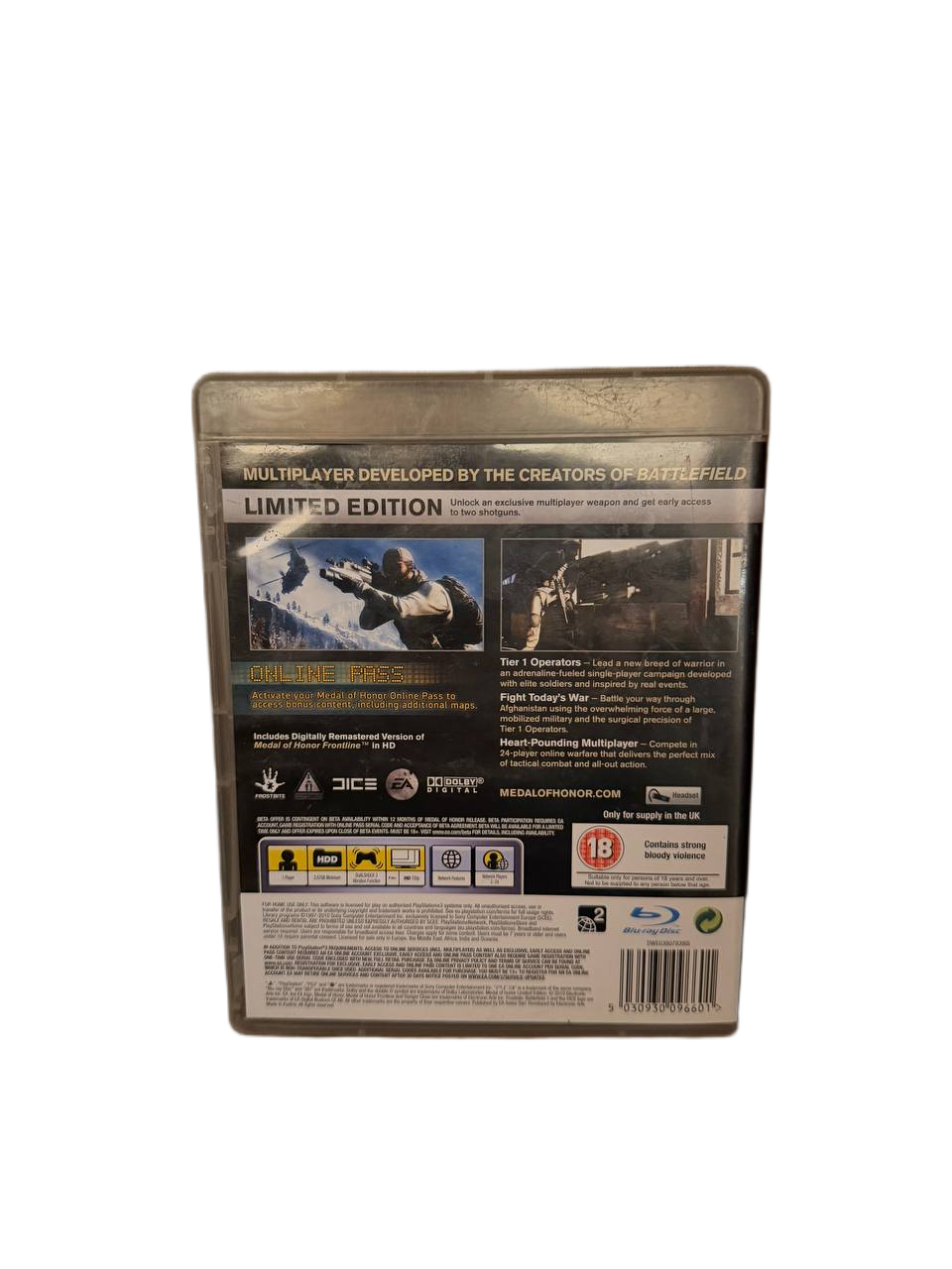 Medal of Honor Limited Edition PS3 - Back Cover