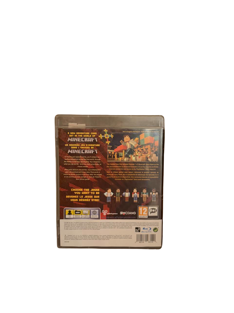 Minecraft Story Mode PS3 - Back Cover