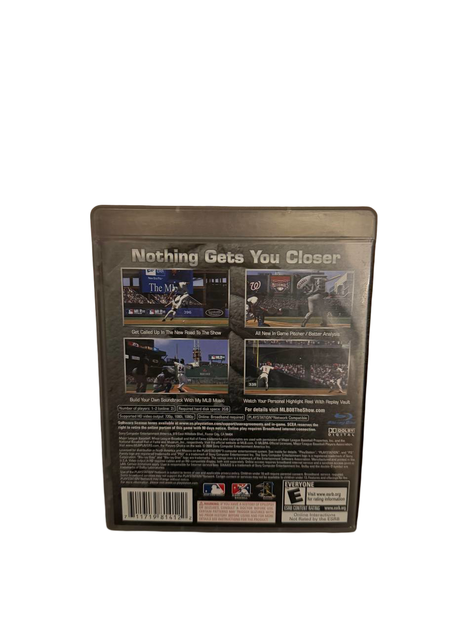 MLB 08 The Show PS3 - Back Cover