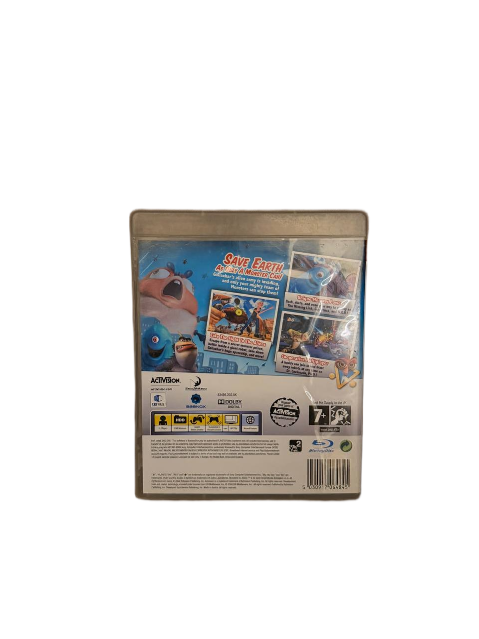 Monsters vs Aliens PS3 - Back Cover