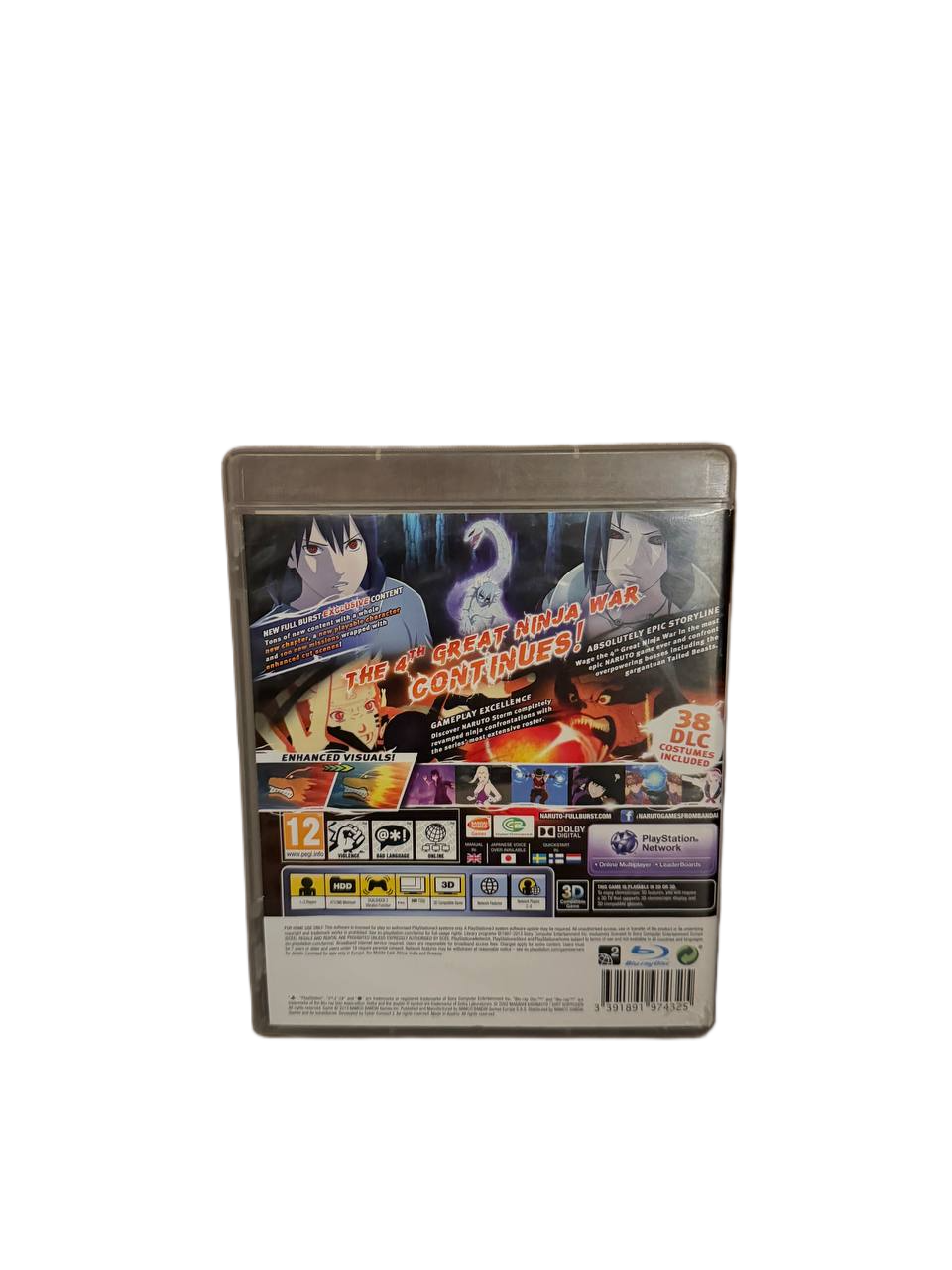 Naruto Shippuden Ultimate Ninja Storm 3 Full Burst PS3 - Back Cover